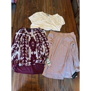 INC International Concepts 3 top bundle Blouses & embellished T-Shirt Large  NWT